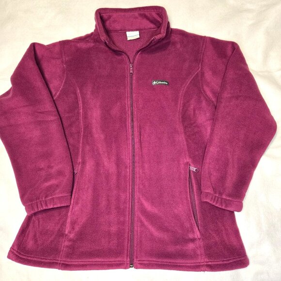 Columbia Womens Full-Zip‎ Fleece Jacket 1X Berry Color Warm Outerwear Polyester - Picture 1 of 8